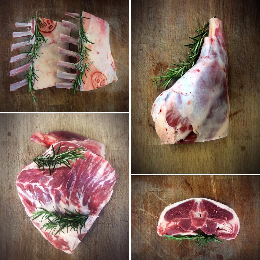 Prepared meat cuts with rosemary