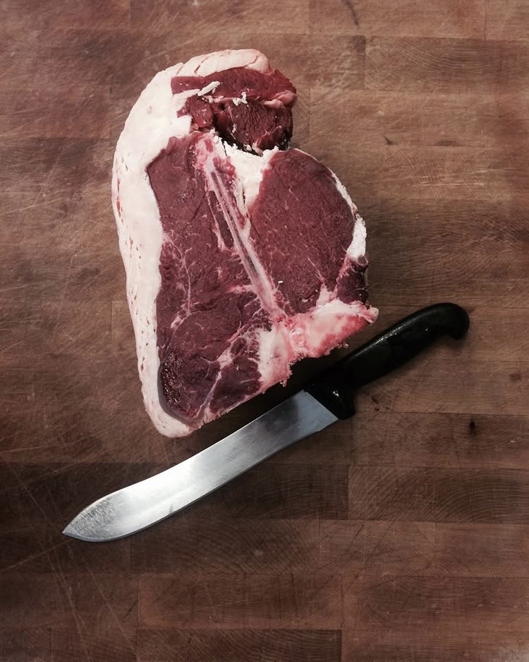 T-bone steak prepared by Colemans Butchers